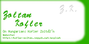 zoltan kofler business card